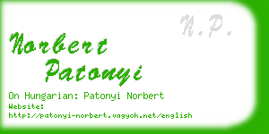 norbert patonyi business card